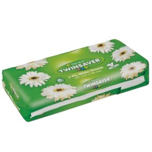 TWINSAVER 2Ply White Facial Tissues 90's Soft Pack