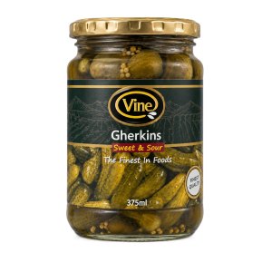 VINE Sweet Sour Gherkins 375ml