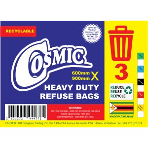 COSMIC Refuse Bag Heavy Duty 600mm x 900mm x 3's