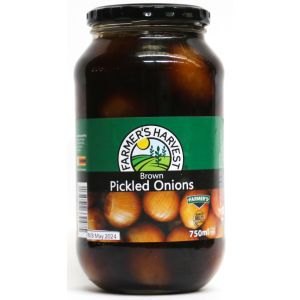 FARMERS HARVEST Brown Pickled Onions 750ml