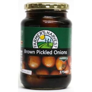 FARMERS HARVEST Brown Pickled Onions 375ml